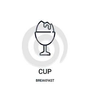 cup icon vector from breakfast collection. Thin line cup outline icon vector illustration. Linear symbol for use on web and mobile