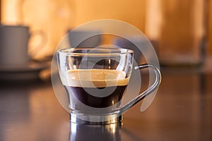 A cup of Italian ristretto coffee photo
