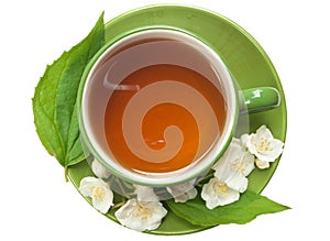 Cup of jasmin tea photo