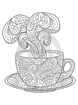 Cup with kofem, tea and steam vector illustration