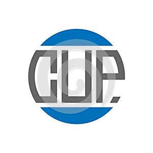 CUP letter logo design on white background. CUP creative initials circle logo concept