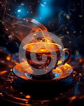 Cup of Magic Coffee with Sparkles - AI generated