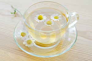 Cup of medicinal chamomile tea