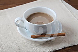 cup of milk coffee caffe latte on table