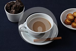 cup of milk coffee caffe latte on table