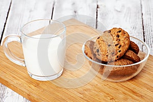 Cup of milk and cookies