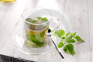 Cup of nettle tea for healthy diuretic