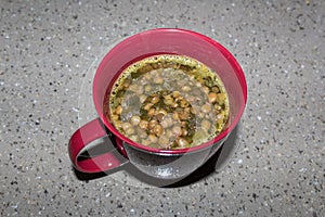 Cup of nutritious lentil soup