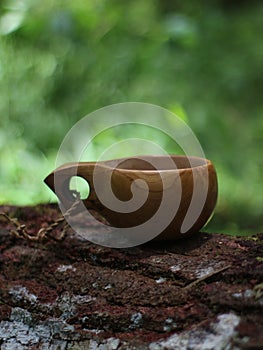 a cup off wooden kuksa