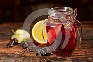 Cup of organic lemon fruit tea