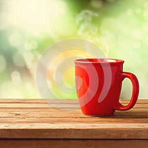 Cup over bokeh background