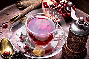 Cup of pomegranate tea