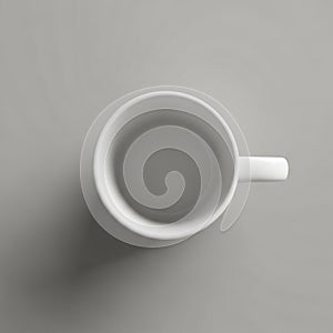 The cup s handle is oriented to the right casting a soft shadow