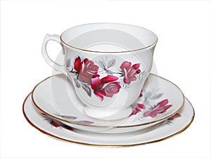 Cup saucer and Plate with Roses