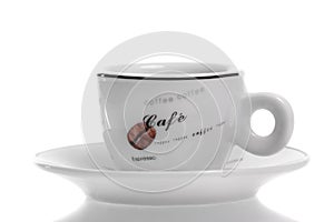 Cup and saucer on a white background