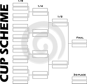 Cup scheme 1/8 final. Vector illustration