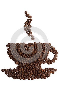 Cup shape coffee beans.