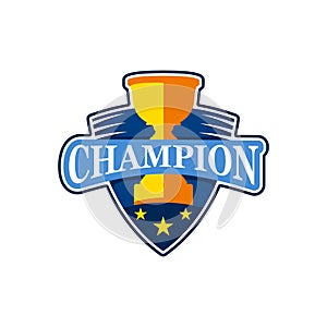 Cup Shield and Star Champion Logo Symbol photo