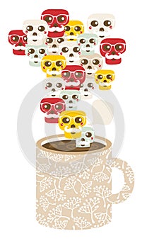 Cup with the smog of skulls.