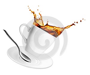 Cup of spilling coffee