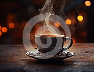 A Cup Of Steaming Coffee