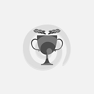 Cup symbol icon for web in trendy style isolated on grey background