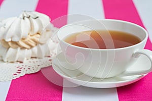 Cup of tea with cake