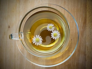 Cup of tea with chamomile