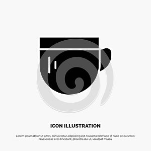 Cup, Tea, Coffee, Basic solid Glyph Icon vector