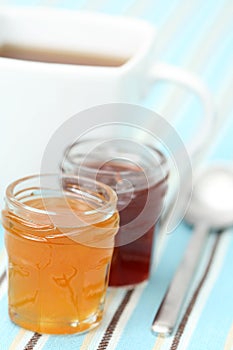 Cup of tea with confiture