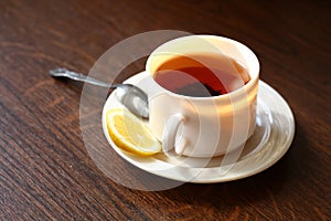 Cup of tea with lemon