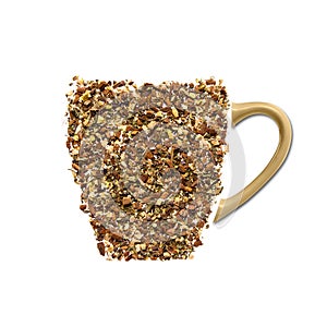 Cup of tea made from cinnamon, ginge and cloves