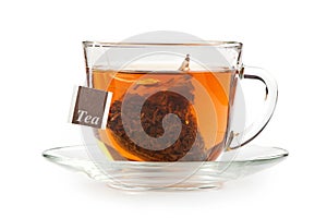 A cup of tea with tea bag