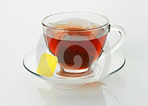 Cup with tea and teabag