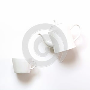 Cup of tea on white background. Chinese tea concept