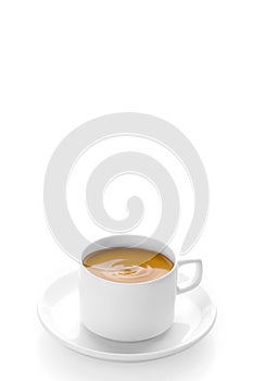 Cup of tea on white background, tea, Copy space for the ads