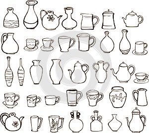 Cup and teapot design elements