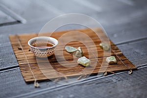 A cup of traditional Chinese tea at the ceremony