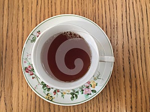 Black tea in a classic Fine China cup