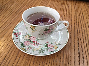 Black tea in a classic Fine China cup