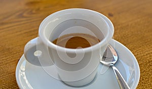 A cup of traditional Italian espresso coffee