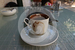 Cup of turkish cofee on the table