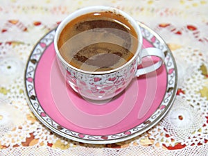 A Cup of Turkish Coffee on Lace