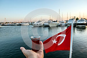 A cup of Turkish tea photo