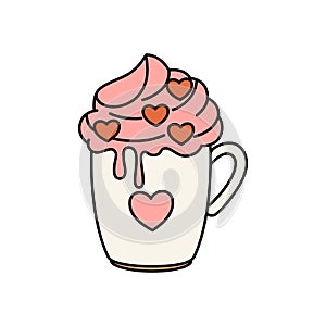 A cup of Valentine\'s coffee.