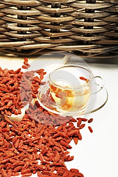 Cup of wolfberry tea