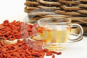 Cup of wolfberry tea