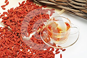 Cup of wolfberry tea