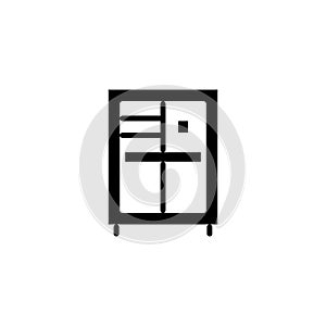 Cupboard black icon concept. Cupboard flat vector symbol, sign, illustration.