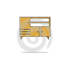 Cupboard color thin line icon.Vector illustration